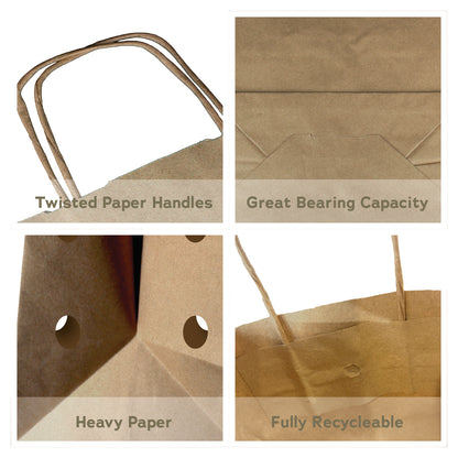 Perforated vent detail on kraft produce bag