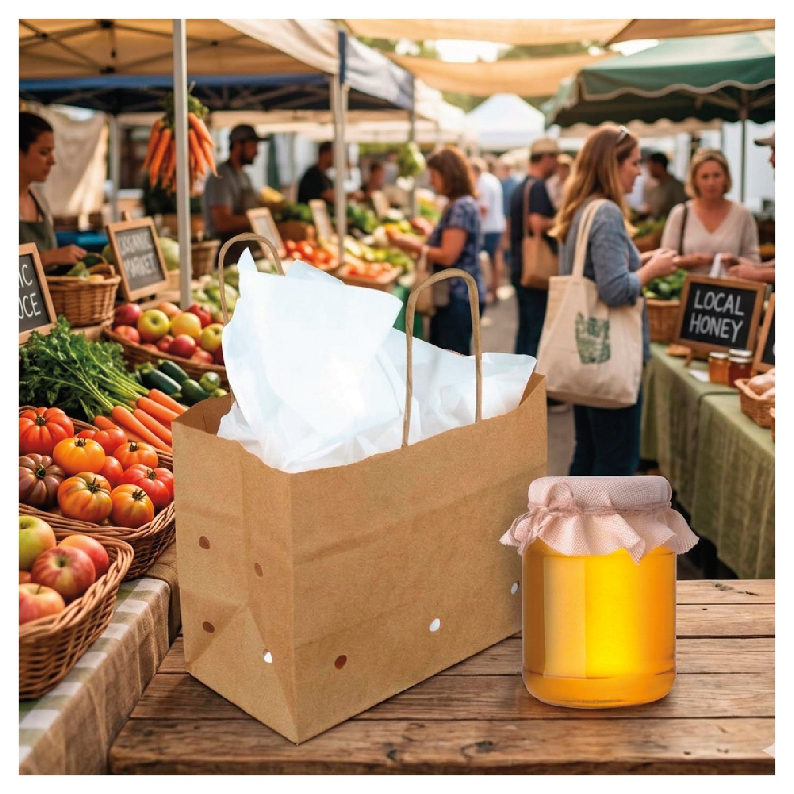 Vented kraft produce bag alternate view
