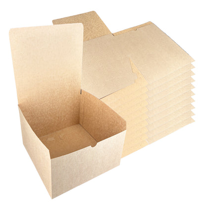 Natural Brown Tuckit Fold-Flat Gift Boxes 10×10×6" — Case of 50, Made in USA