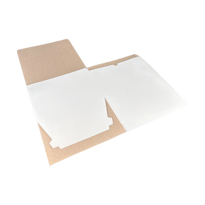 White Tuckit Fold-Flat Gift Boxes 10×10×6" — Case of 50, Made in USA