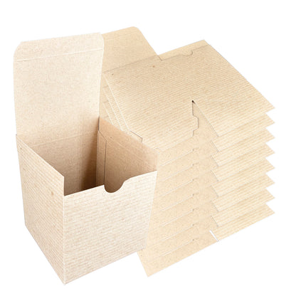 Natural Brown Tuckit Fold-Flat Gift Boxes 4×4×4" — Case of 100, Made in USA