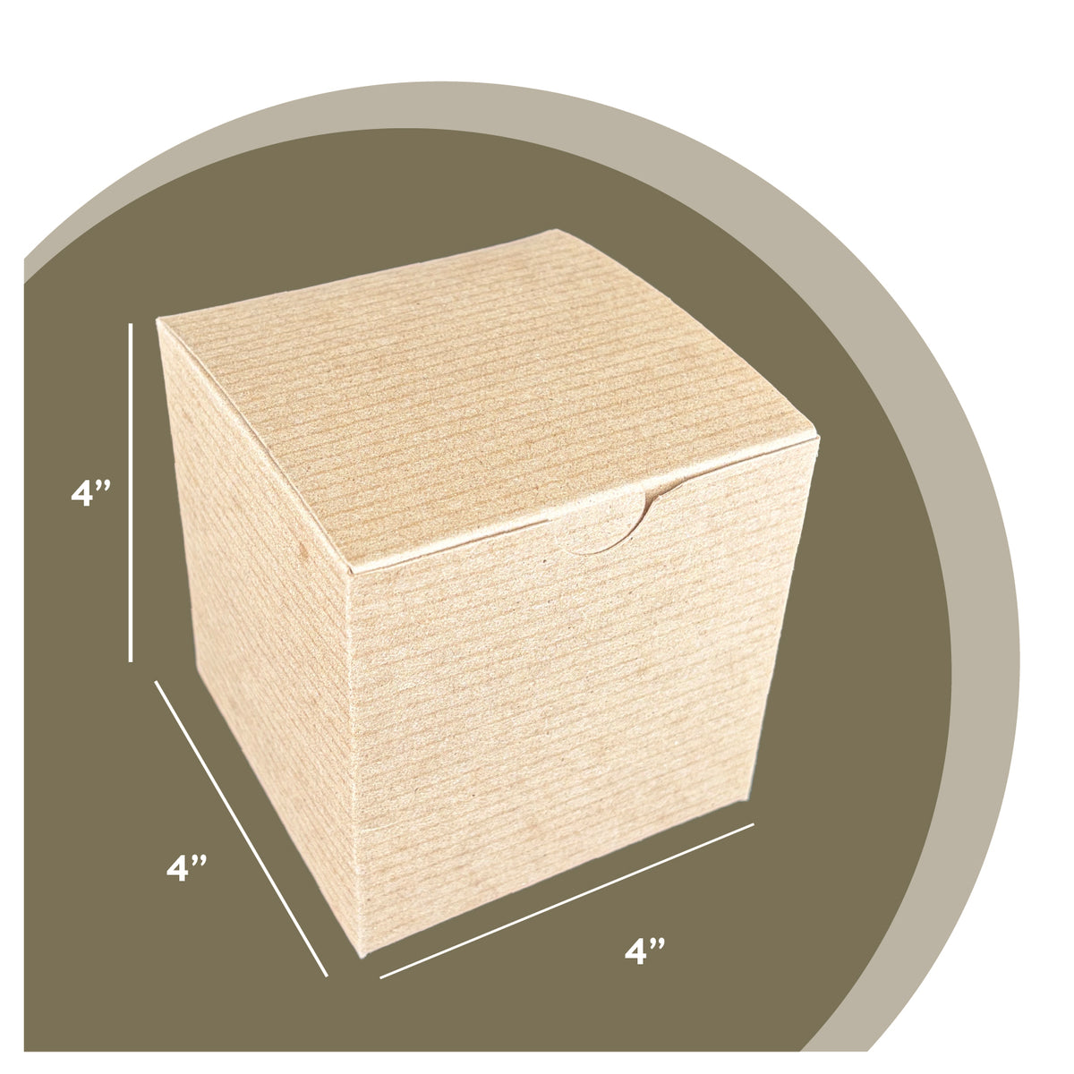 Natural Brown Tuckit Fold-Flat Gift Boxes 4×4×4" — Case of 100, Made in USA