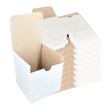 White Tuckit Fold-Flat Gift Boxes 4×4×4" — Case of 100, Made in USA