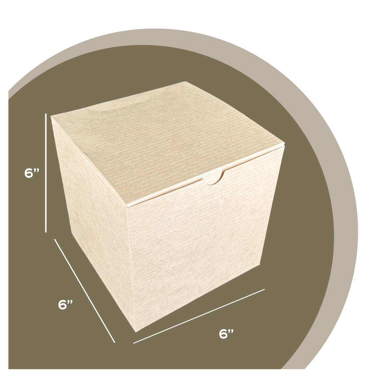 Natural Brown Tuckit Fold-Flat Gift Boxes 6×6×6" — Case of 100, Made in USA