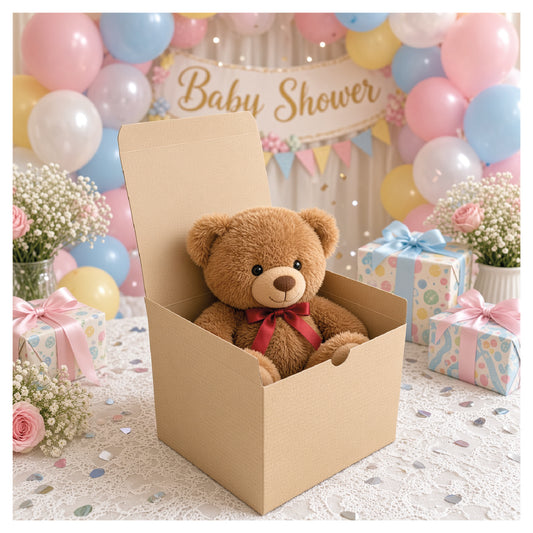 Natural Brown Tuckit Fold-Flat Gift Boxes 6×6×6" — Case of 100, Made in USA