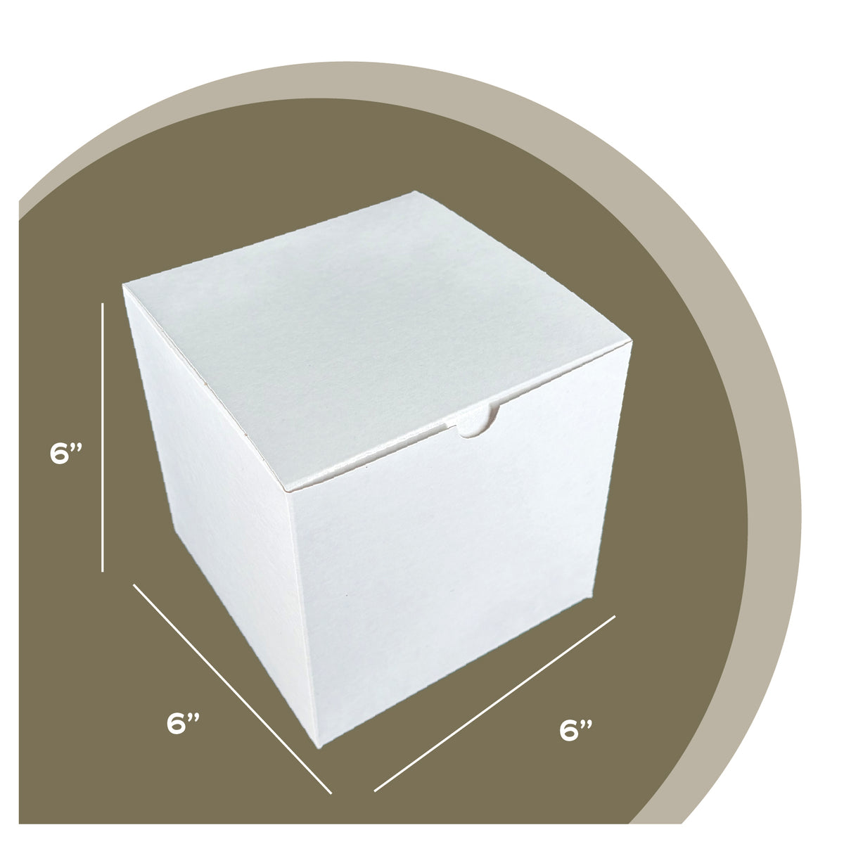 White Tuckit Fold-Flat Gift Boxes 6×6×6" — Case of 100, Made in USA