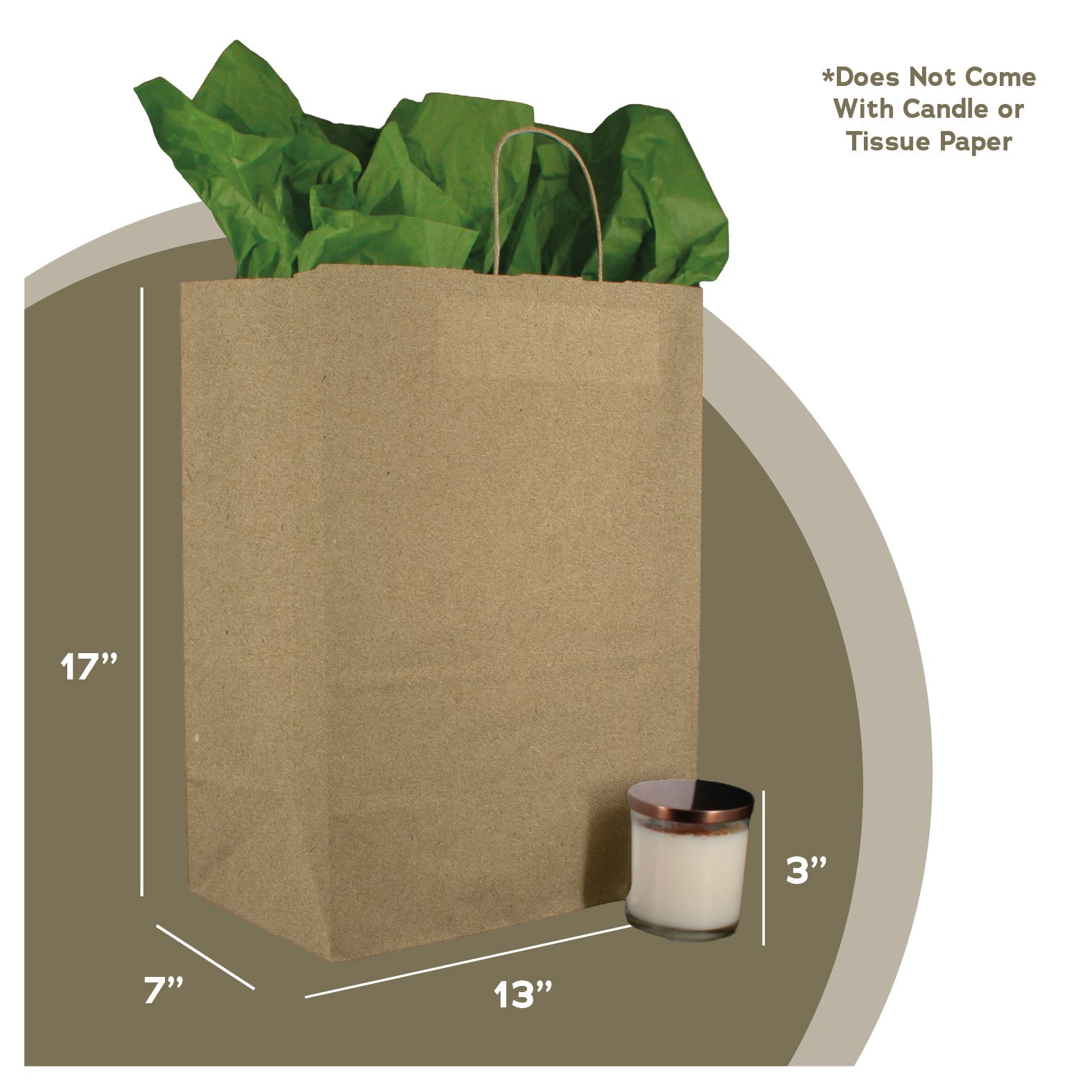 13x7x17 kraft takeout bag dimensions diagram