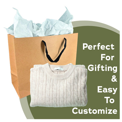 Natural Brown euro tote gift bag with twill handles, 16x6x12 inches