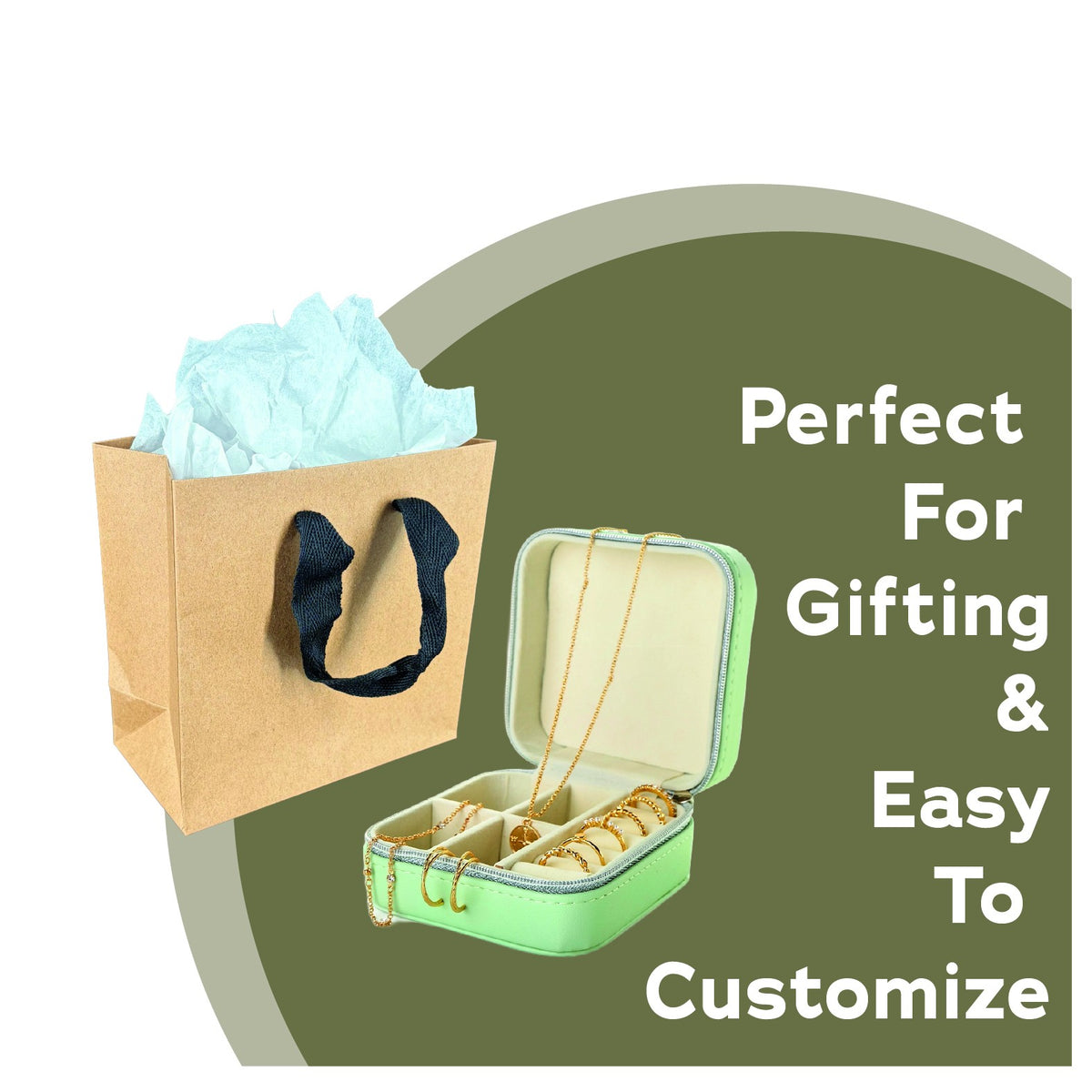 Natural Brown euro tote gift bag with twill handles, 6.5x3.5x6.5 inches