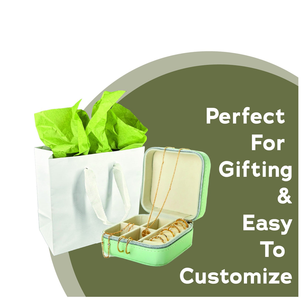 White euro tote gift bag with twill handles, 6.5x3.5x6.5 inches