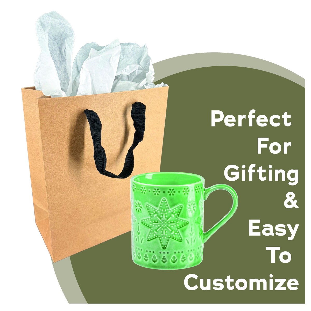 Natural Brown euro tote gift bag with twill handles, 8x4x10 inches