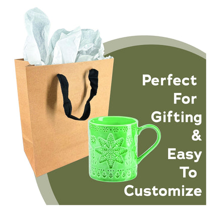 Natural Brown euro tote gift bag with twill handles, 8x4x10 inches