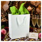 White euro tote gift bag with twill handles, 8x4x10 inches