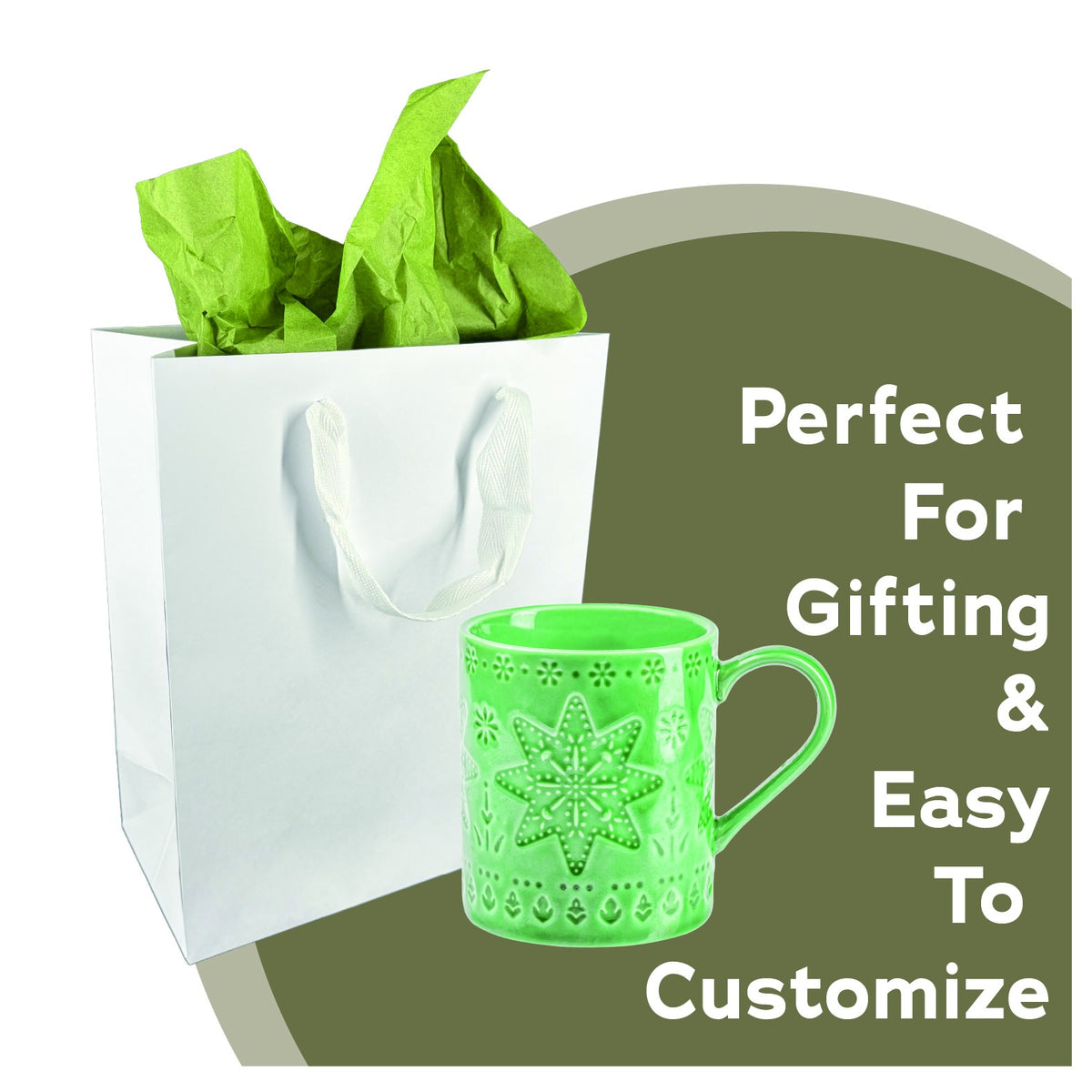 White euro tote gift bag with twill handles, 8x4x10 inches
